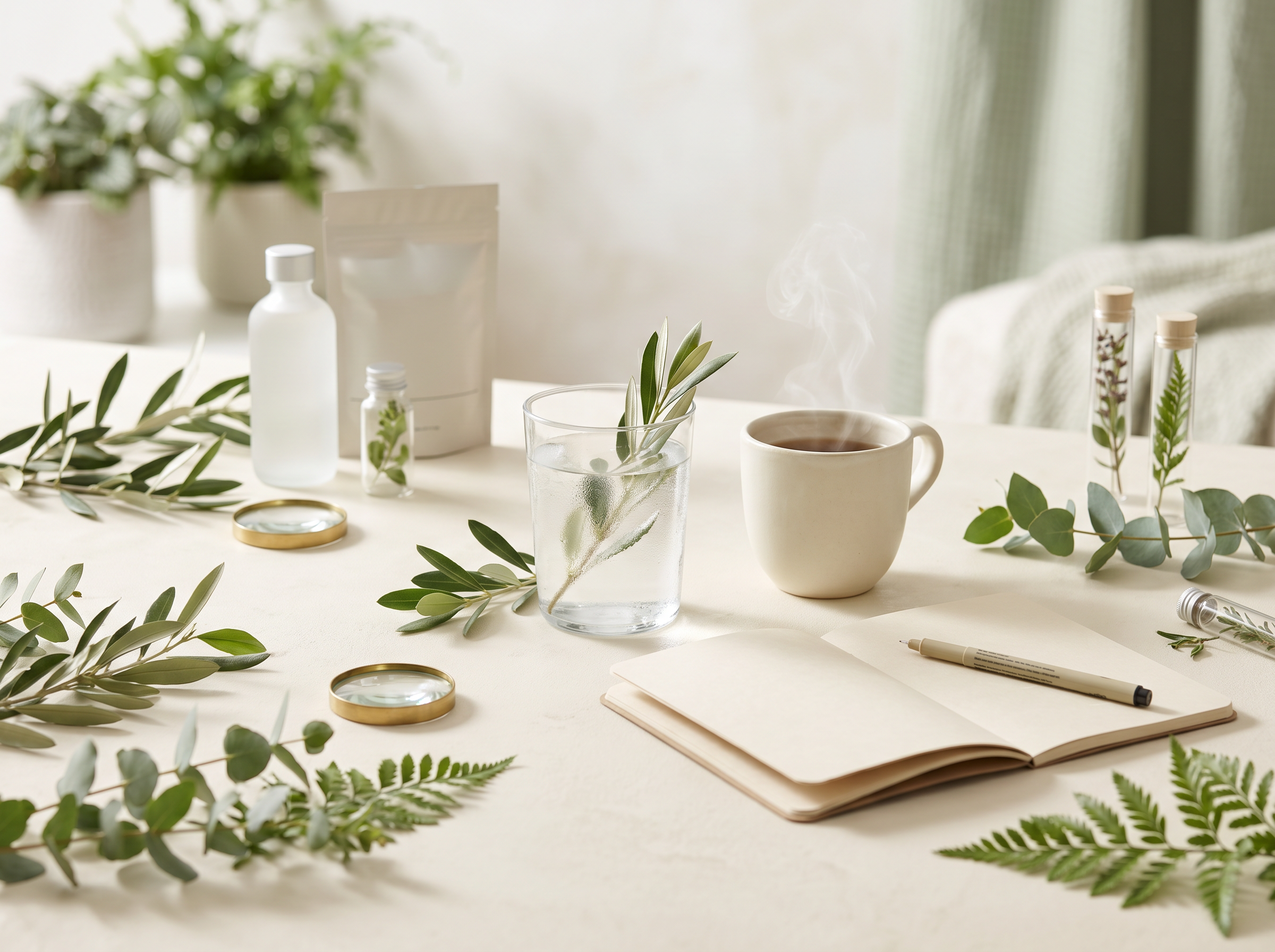 Botanical wellness ingredients — herbs, teas and supplements